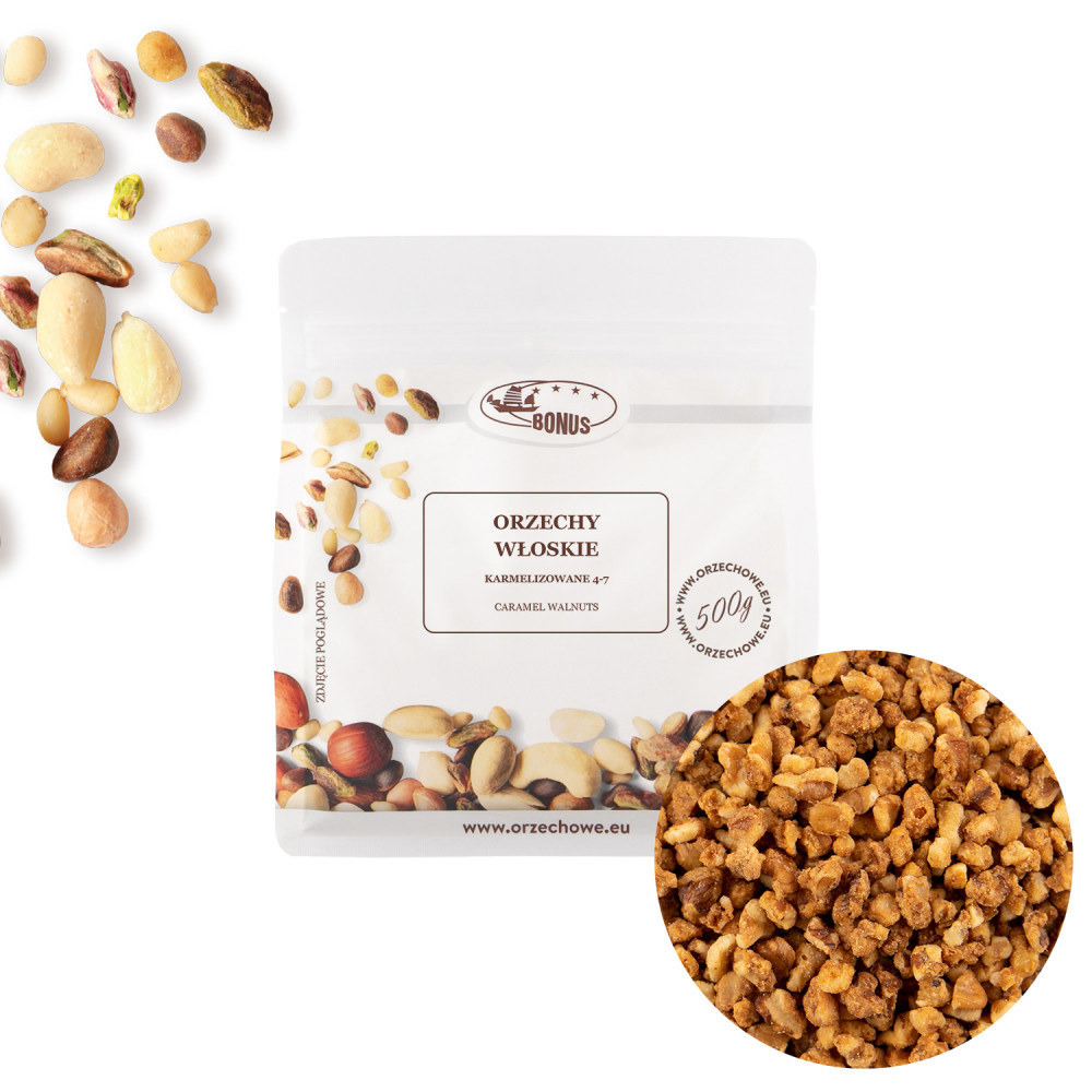 Orzechy włoskie łuskane karmelizowane 4-7